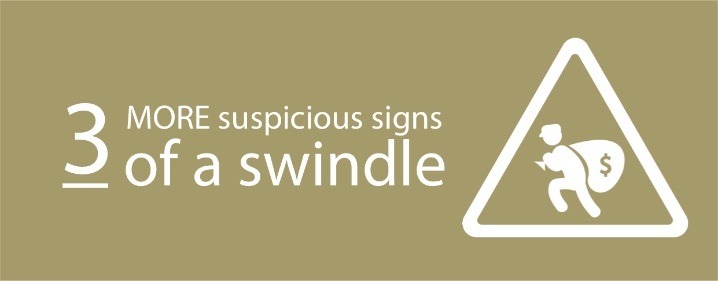 | Sterling Private Clients Image of for THREE MORE SUSPICIOUS SIGNS OF A SWINDLE at Sterling Private Clients